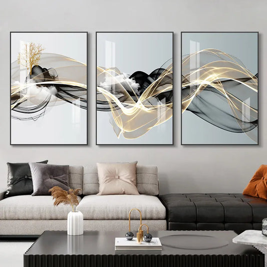 3 Pieces Nordic Luxury Ribbon Abstract